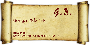 Gonya Márk névjegykártya